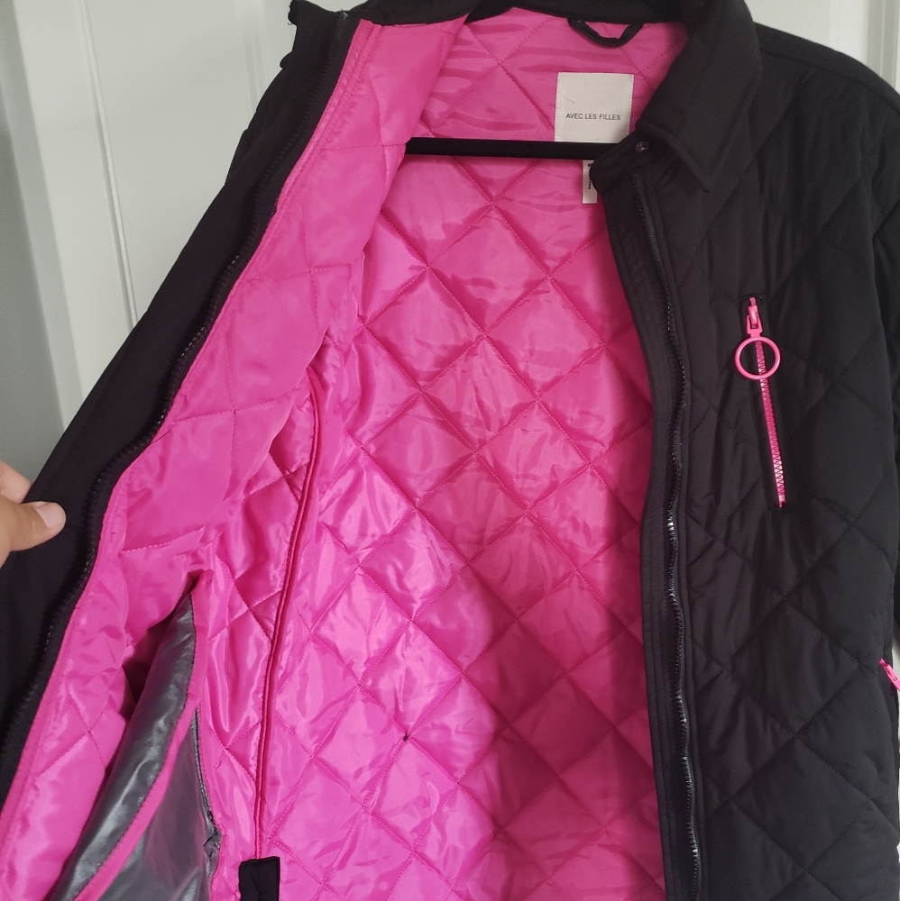 AVEC LES FILLES Black Quilted Thermal Puff Jacket - Picture 4 of 8